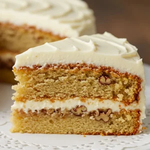 A butter pecan cake with a sliced piece on a plate, surrounded by labeled ingredients like butter, pecans, eggs, and flour, with overlay text displaying recipe details." These optimized descriptions and alt texts ensure SEO-friendly and accessible images that enhance user experience and search rankings!